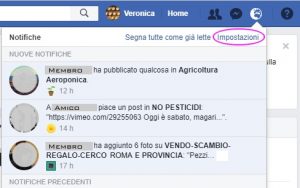 Facebook, notifiche Gruppi