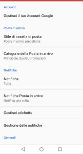 Impostazioni notifiche Gmail 