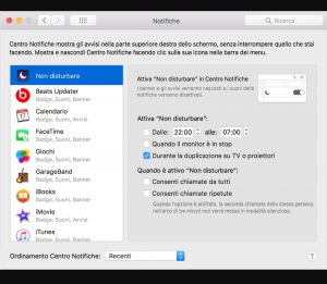 Centro notifiche mac